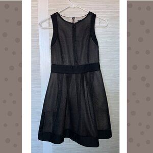 Armani Exchange A/X Black Overlay Sleeveless Zipper Front AND Back Dress, Size 0